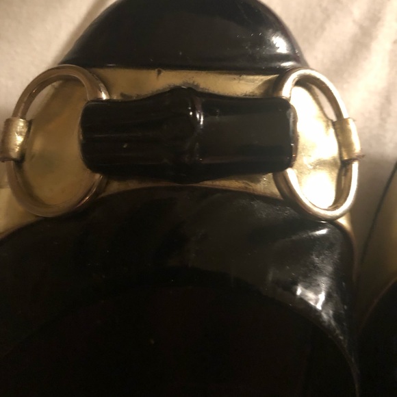Gucci Flats - Bamboo Horse-bit Black/Gold - sz 9 - Picture 7 of 8